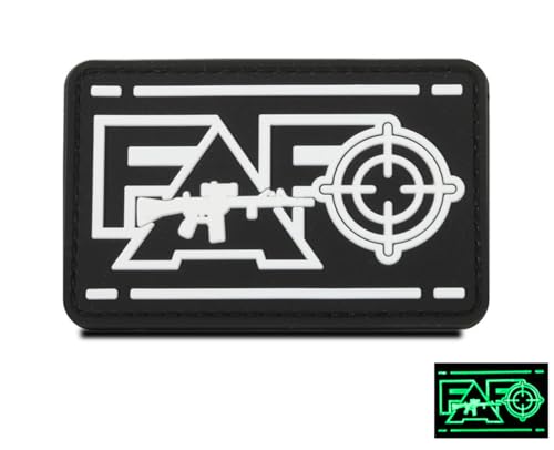 1 Pcs FAFO Gummi PVC Patch mit Hook, 3D "Fuck Around and Find Out" Populär Meme Taktischer Schießen Ziel Komisch Moral Abzeichen mit Nachts Leuchten für Biker Rucksäcke Kleidung von Zcketo