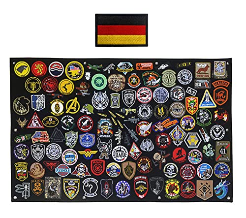 114x76 cm Patches Aufhänger - Patches Falten Platten- Patch Zeigt Wand - Patches Anzeigen- Mattenwand - Patchwand - Taktisch Militär Patch Organizer Inhaber Display Board Zeigen von Zcketo