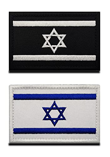 2 St. Israel Flagge Patch - Taktisch Israelis Abzeichen, Hook &Loop Bestickter Aufnäher, Militär-Emblem für Rucksäcke Kleidung Taschen Uniform Weste Jersey-Schwarz Weiß 2 St. Israel Flagge Patch - Taktisch Israelis Abzeichen, Hook &Loop Bestickter Aufnäher, Militär-Emblem für Rucksäcke Kleidung Taschen Uniform Weste Jersey-Schwarz Weiß von Zcketo