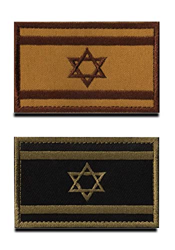 2 Packungen Israel-Flaggen-Patch, israelische Flaggen, jüdischer Davidstern, taktische Stickerei-Aufnäher mit Klettverschluss-Rückseite für Hüte, taktische Rucksäcke, Jacken, Kleidung, Team Militär von Zcketo