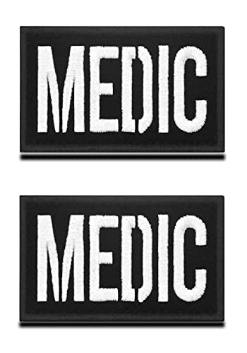 2 Pcs Taktisch MEDIC Medic Moral Bestickter Aufnäher mit Verschluss Patch, für Taktische Rucksäcke, Medizinische Taschen, Erste-Hilfe-Kits, Outdoor-Abenteuer-Kits, First Aid Pouch von Zcketo