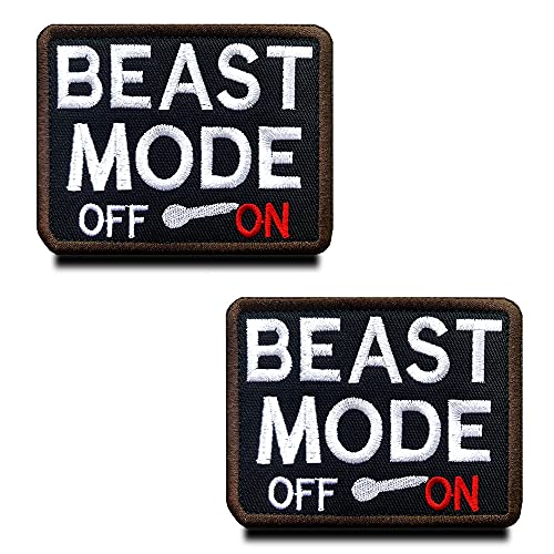 2 St. Beast Mode On Taktisches Patch Militär Moral Patch Stickerei Klett-Patch Aufnäher Abzeichen dekorative Applikationen für Jacken Baseball Kappe Rucksäcke Uniform CS Hunde von Zcketo