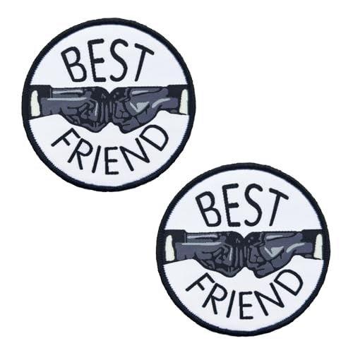 2 St."Best Friend" Fun Patch Taktisch Freunde Stickerei Patch mit Verschluss für Kleidung Taschen Rucksack Uniform Weste Hundegeschirr Militär Taktisch Biker Moto Dekorationen von Zcketo