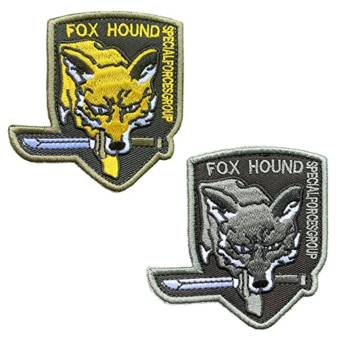 2 St. "FOX HUND" Taktisch Service Hund Emblem Bestickter Gestickt Abzeichen Militär Armee-Hund Polizei-Hund Patch für Mittelgroße und Große Hunde Weste Harness Kleidung -9x6.5cm von Zcketo