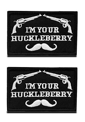 2 St. Ich bin dein Huckleberry Bart "I am your Huckleberry" Abzeichen Deutsch Applikationen Patch für Kleidung Taschen Rucksack Uniform Weste Hundegeschirr Militär Taktisch Jersey von Zcketo