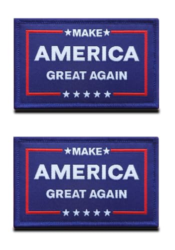 2 St."Make American Great Again" Trump 2024 Patch Taktische Biker Moral Appliques Emblem für Kleidung Rucksack Uniform Weste Hundegeschirr Taktisch Draussen Biker Dekorationen von Zcketo