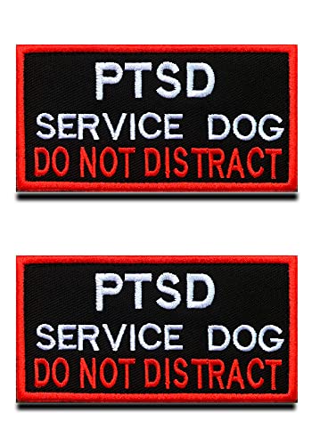 2 St. "PTSD Service Dog Do Not Distract" Diensthunde Westen/Geschirre Emblem Bestickter Gestickt Abzeichen mit Klett Medic EMT Service Hund Patch für Hunde Weste Geschirr Kleidung von Zcketo