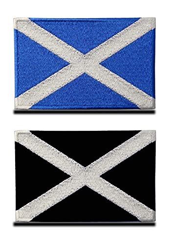 2 St. Patch Schottland Flagge,Schottland Flagge Schottisches Nationales Emblem Gesticktes Aufnäher Patch mit Verschluss, Militär Patch für Rucksäcke Uniform Weste Jersey Jacken von Zcketo