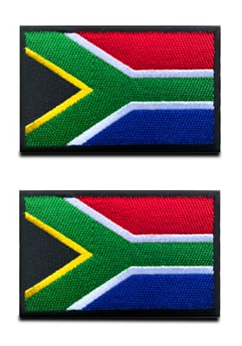 2 St. Südafrika Afrika Flagge Patch - Taktisch Nationales Emblem, Bestickter Aufnäher mit Verschluss, Militär Bänder für Reisen Rucksäcke Kleidung Uniform Weste Jersey von Zcketo