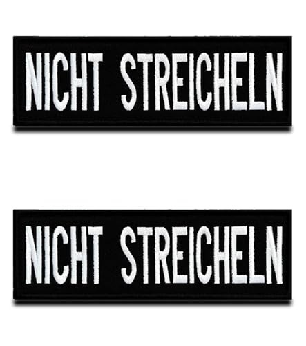 2 St. Taktisch Service Dog "NICHT STREICHELN" Emblem Bestickter Gestickt Abzeichen Service Hund Militär Patch für Mittelgroße und Große Hunde Weste Harness Kleidung von Zcketo