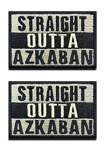 2 St. Taktische "Straight Outta Azkaban" Patch - Azkaban Witzig Emblem, Bestickter Aufnäher für Rucksäcke Kleidung Taschen Uniform Weste Jersey von Zcketo