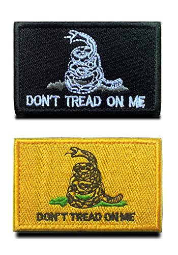 2 St. Treten Sie nicht auf mich "Do Not Tread On Me" Taktisch Militär Fun Schlange Patch für Taschen Rucksack Kleidung Uniform Weste Jacke Hundegeschirr Biker Dekorative von Zcketo