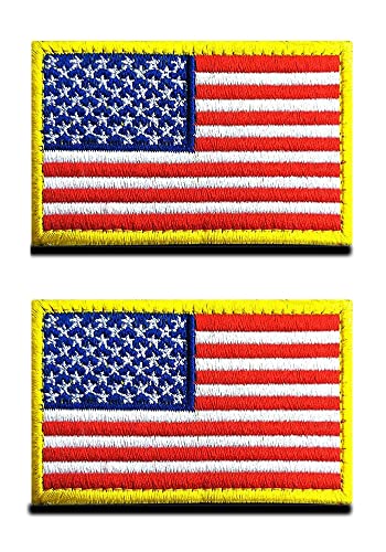 2 St. USA Flagge Patch- Taktisch Amerika Abzeichen, Bestickter Aufnäher mit Verschluss, Militär Aufkleber Bänder für Rucksäcke Kleidung Taschen Uniform Weste Jersey von Zcketo