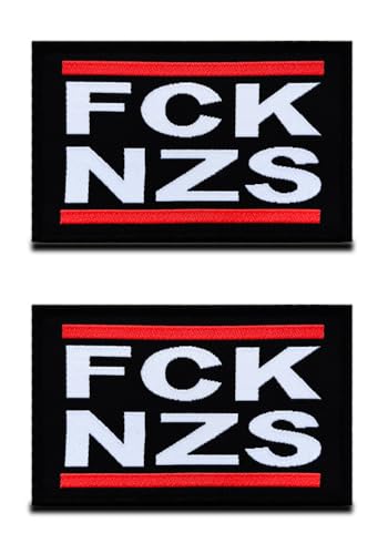 2 Stück FCK NZS Lustig Patch mit Kleet Taktische Biker Worte Moral Appliques Emblem für Kleidung Rucksack Uniform Weste Hundegeschirr Taktisch Draussen Biker Dekorationen von Zcketo