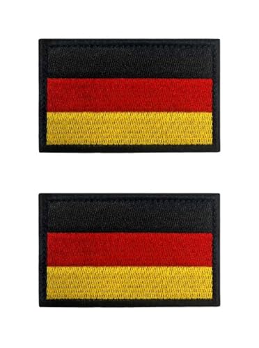 2 Stück 5x3 cm Mini Deutschland Flaggen Patch Gestickt Abzeichen Deutsch Applikationen für Kleidung Taschen Rucksack Uniform Weste Hundegeschirr Militär Taktisch Draussen Jersey von Zcketo