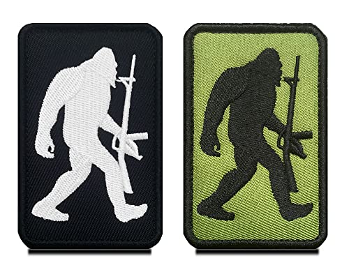 2 Stück Bigfoot ist amtierender Versteckspielmeister" Reigning Hide and Seek Champion" Patch Militär Patches Aufkleber für Cosplay Paintball Taktische Kleidung Rucksack Uniform Weste von Zcketo