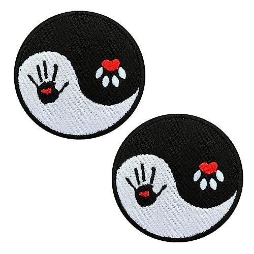 2 Stück Buddhistischer Zen Yin Yang Baum Patches mit Verschluss, Taktische Militär Moral Appliques Emblem Abzeichen Patch zum Rucksack kleidung Jacken Jeans Hut Weste Buddhisten von Zcketo