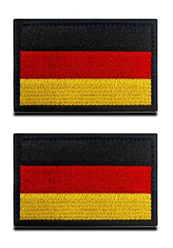 2 Stück Deutschland Deutschland Flagge Patches, Taktische Stickerei Deutsch DE Applique Emblem Militär Patch mit Klettverschluss für Hüte Rucksack Jacken Kleidung Uniform Weste Team von Zcketo