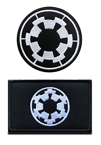 2 Stück Film Galactic Empire Target Taktische Applikation Militär Galactic Empire Abzeichen Moral Patch Bestickt Klett-Patch für Taktische Rucksack Mütze Jacke Weste Tasche von Zcketo