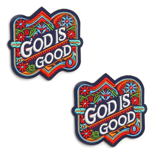 2 Stück "God is Good Morale" lustiger christlicher Christus-Aufnäher, niedlicher Meme-Aufnäher, Bibelvers Klettverschluss zum Aufnähen – besticktes Emblem für taktische Kleidung, Rucksack, Weste von Zcketo