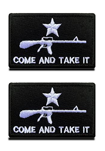 2 Stück Komm und nimm es" Come and Take It" Militär Moral Patch Fun Patches für Biker Cosplay Paintball Airsoft Armband Taktische Kleidung Rucksack Uniform Weste von Zcketo