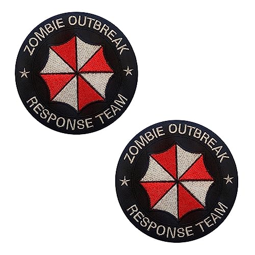 2 Stück Schutz Regenschirm Biokrisen Zombie-Ausbruch Emblem Die Gruppe Militär Patches für Taktische Airsoft CS Paintball Kleidung Rucksack Uniform Weste Jacken Jeans von Zcketo