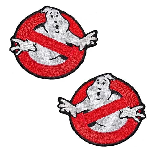 Ghost iron on Patch, 2 Stück Taktisch Ghostbuster Geist Emblem Applikation zum aufbügeln Aufnäher iron on Militär Patches für Taktische Airsoft Cosplay Paintball Kleidung Rucksack Uniform von Zcketo