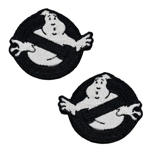 2 Stück Taktisch Kompatibel Ghostbuster Geist Emblem Aufnäher mit Verschluss Fun Patches für Taktische Airsoft Cosplay Paintball Kleidung Rucksack Uniform Weste Hundegeschirr von Zcketo