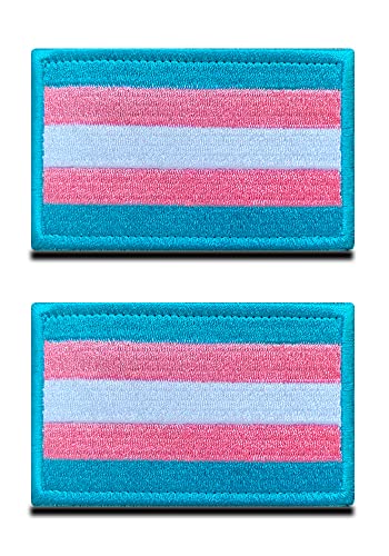 2 Stück Transgender LGBT Regenbogen Flagge Patch, Regenbogen Bestickter Verschluss, Emblem zum Aufnähen,Schwulenstolz Patches für Rucksäcke, Mützen, Westen, Helme, Jacken, Kleidung von Zcketo