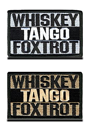 2 Stück Whisky Tango "Whiskey Tango" Patch Fun Patch Militär Patches Aufkleber Abzeichen Bänder Patch für Biker Cosplay Paintball Taktische Kleidung Rucksack Uniform Weste von Zcketo