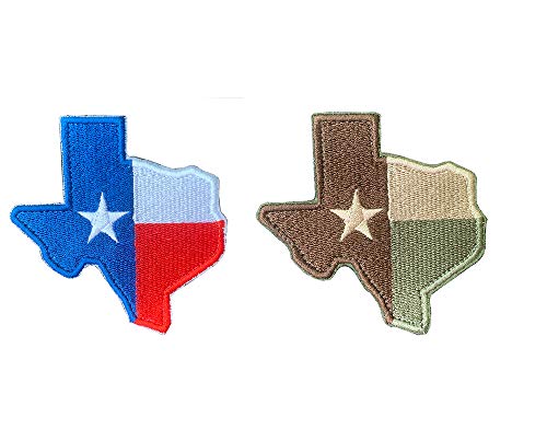 2 Stück gestanzte Texas Staat Flagge Patch Militär Texas Combat Badge Patch Hook & Loop Bestickter Taktischer Texas Patch für Militärkleidung Kappen Jeans Rucksäcke Service Hundegeschirr Halsband von Zcketo