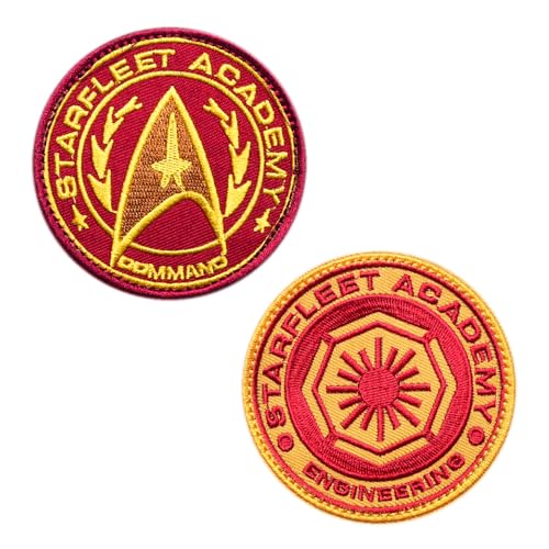 2 Stück kompatibel mit Star Trek Tactical Patch bestickt, Space Force, Space Science, Starfleet Academy Patch für Kleidung, Rucksäcke, Westen, Taschen, Hüte, Helme von Zcketo