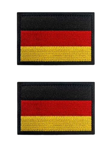 2 Stücke 5x3 cm Mini Deutschland Flaggen Patch Gestickt Abzeichen Deutsch Applikationen zum Aufbügeln/Annähen iron on für Kleidung Taschen Rucksack Uniform Weste Fußball Jersey von Zcketo