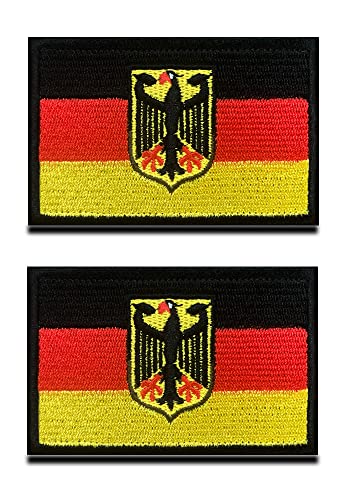 2 Stücke Deutschland Adler-Schild Flagge Wappen Eagle Verschluss zum Kleidung Taschen Rucksack Uniform Weste Hundegeschirr Militär Taktisch Draussen Reisen Uniform von Zcketo