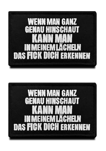 2 Stücke "WENN MAN GANZ,Fick Dich Erkennen" Lustig Fun Humor Aufnäher mit Klettverschluss Taktisch Patches für Kleidung Rucksack Uniform Weste Biker Jacke Jeans Dekor Hundegeschirr von Zcketo