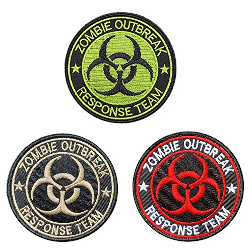 3 Stück Die Gruppe für Biokrisen Zombie-Ausbruch Emblem Militär Patches mit Verschluss für Taktische Airsoft CS Paintball Kleidung Rucksack Uniform Weste Jacken Jeans Hundekleidung von Zcketo