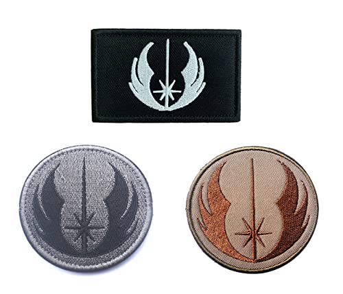 3 Stück Jedi Order Jedi Orden Ritter Symbol Patches Set, Taktische Militär Moral Appliques Emblem Abzeichen Patch zum Tasche Rucksack kleidung Filmfans von Zcketo