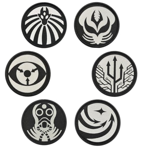 6 Stück Kompatibel mit SCP Foundation Logo Bestickt Stickerei Patch Komische Schulter Aufnäher mit Hook und Loop Patches für Kappe Weste Jacken Jeans Uniform Rucksäcke Sammlung Zeigt von Zcketo