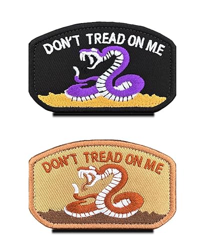 Aufnäher mit Aufschrift "Don't Tread On Me", volle Stickerei, taktische Schlangenflagge, mit Klettverschluss auf der Rückseite, für Kleidung, Hut, Rucksäcke, Westen, Teamarbeit, Reisen, taktische von Zcketo