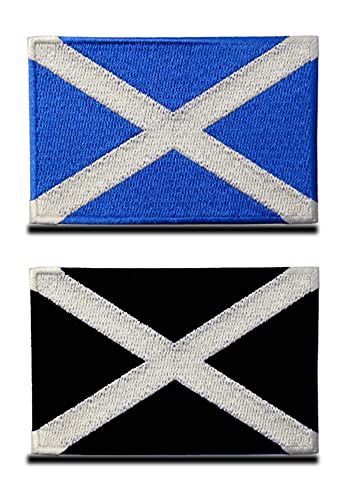 Aufnäher mit schottischer Flagge, taktische Stickerei, britisches Schottland-Emblem, Militär-Aufnäher mit Klettverschluss für Hüte, Rucksack, Jacken, Kleidung, Uniform, Weste, Team, 2 Stück von Zcketo