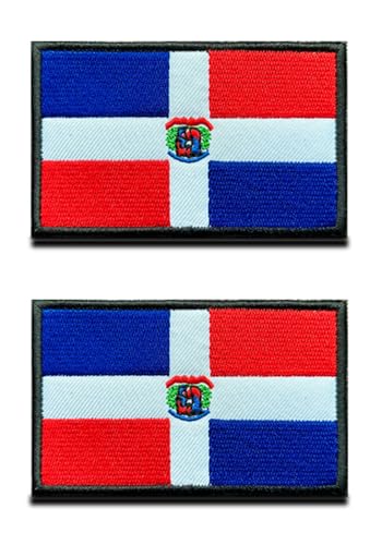 Aufnäher mit taktischer Dominikanische Republik – Amerika Dominikaner Patch – Klettverschluss bestickter Verschluss Team Arbeitsuniform Kleidung Taschen Kappe Jacke Weste Hundegeschirr Aufnähen Emblem von Zcketo