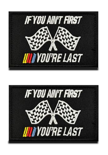 Lustiger Aufnäher mit Aufschrift "If You are not first your are last", cooles Meme, Biker-Rennauto, bestickt, für Jacken, Rucksäcke, Kleidung, Taschen, Westen, Mützen, Hundegeschirr, 2 Stück von Zcketo