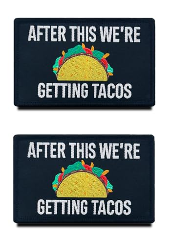 Lustiger taktischer Aufnäher mit Klettverschluss und Aufschrift "After This We're Getting Tacos", bestickt, Biker-Meme-Emblem, Kleidung, Uniformen, Jacken, Westen, Taschen, Hundewesten von Zcketo