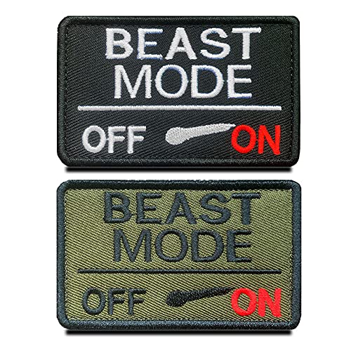 Zcketo 2 Packungen Tactical Beast Mode On Military Combat Badge Embroidered Patch Hook & Loop Beast Mode Patch for Military Clothes Clothing Hats Backpack Dog Vest – 8 x 5 cm von Zcketo