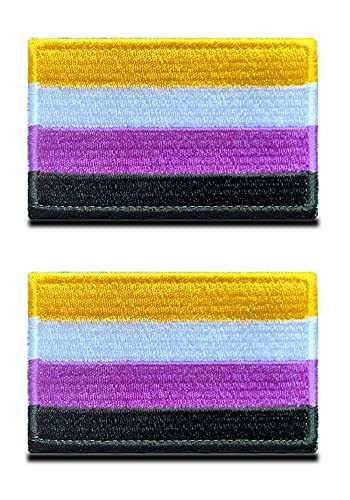 Zcketo 2 Stück Regenbogen-Flaggen-Aufnäher, taktischer LGBT-Gay-Pride-Aufnäher, Regenbogen-Stolz, lustiger Klettverschluss, bestickter Aufnäher für Armband, Kleidung, Hundegeschirr, Militäruniform von Zcketo