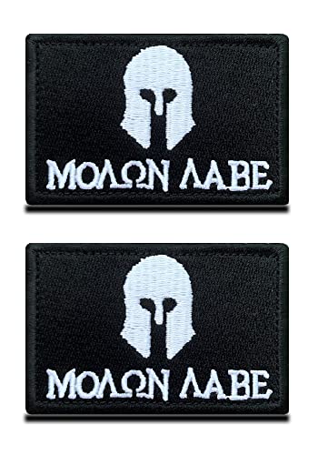 2 Stück Taktischer Spartanischer Krieger Helm Patch Molon Labe Patch für Rucksäcke, Mützen, Westen, Taschen,Outdoor-Show Kleidung Uniform Weste Hundegeschirr Militär Taktisch Jersey von Zcketo