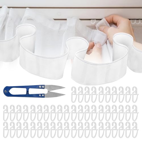 1 Rolle 2,9m×7cm Gardinenband Kräuselband Gardinen Kräuselbandgardinen Saumband Weiß 50 Gardinenhaken 1 U-Schere für Vorhangherstellung Stoffaufhängung Dekoration 1 Rolle 2,9m×7cm Gardinenband Kräuselband Gardinen Kräuselbandgardinen Saumband Weiß 50 Gardinenhaken 1 U-Schere für Vorhangherstellung Stoffaufhängung Dekoration von Zdhsufnvw