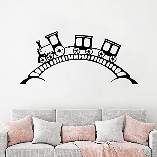 WandSticker Wandtattoos Vinyl-Schienen und -Züge für Kinderzimmerdekor Fensteraufkleber für Kinder Babyaufkleber Aufkleber 77x35cm von Zdklfm69