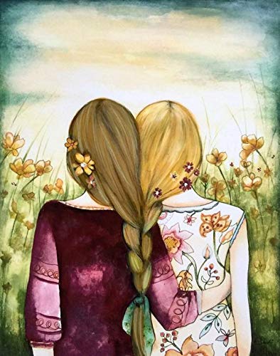 Zdklfm69 Malen nach Zahlen Ölgemälde nach Zahlen Cartoon Freundschaft Schwestern Bilder DIY Handgemalt Auf Leinwand Malen Nach Zahlen Home Wall Art Decor 40x50cm von Zdklfm69