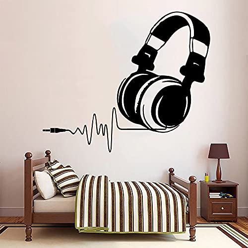 Zdklfm69 WandSticker Wandtattoos Lustige Kopfhörer-Aufkleber-Vinyl-Tapete für Wohnkultur-Wohnzimmer-Schlafzimmer-Vinyl-Wandtattoo 77x90cm von Zdklfm69